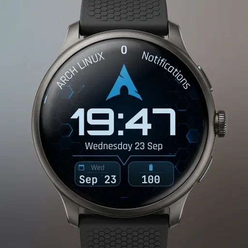 Esfera Watch Arch con la hora digital, la fecha, las notificaciones y dos complicaciones