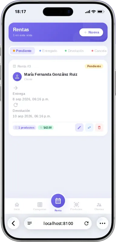 Rentas con su etapa de seguimiento